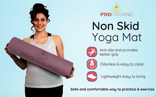 [TPE DUAL-DARK GREY] TPE Yoga Mat Dual Color Dark Grey (6mm)