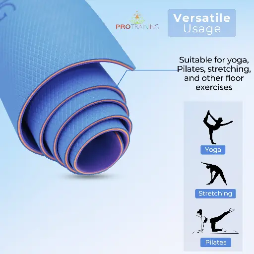 [TPE DUAL-ROYAL BLUE] TPE Yoga Mat Dual Color Royal Blue (6mm)