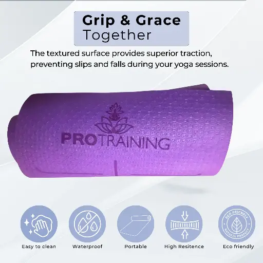 [TPE ALIGNMENT PURPLE] TPE Alignment Yoga Mat Purple (6mm)
